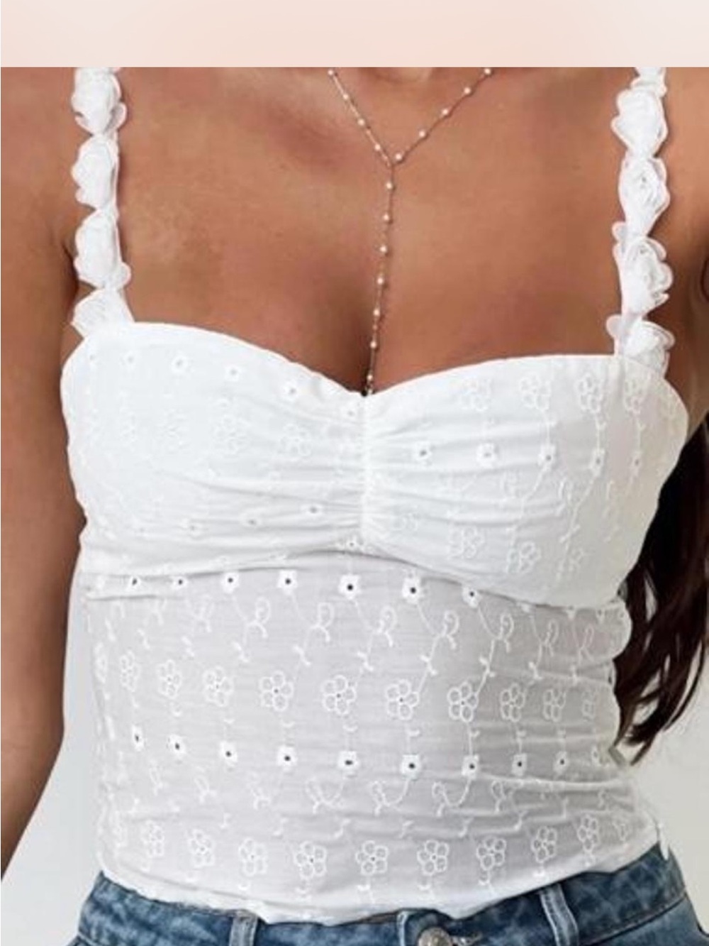Princess Polly White Eyelet Strapless Bustier Top